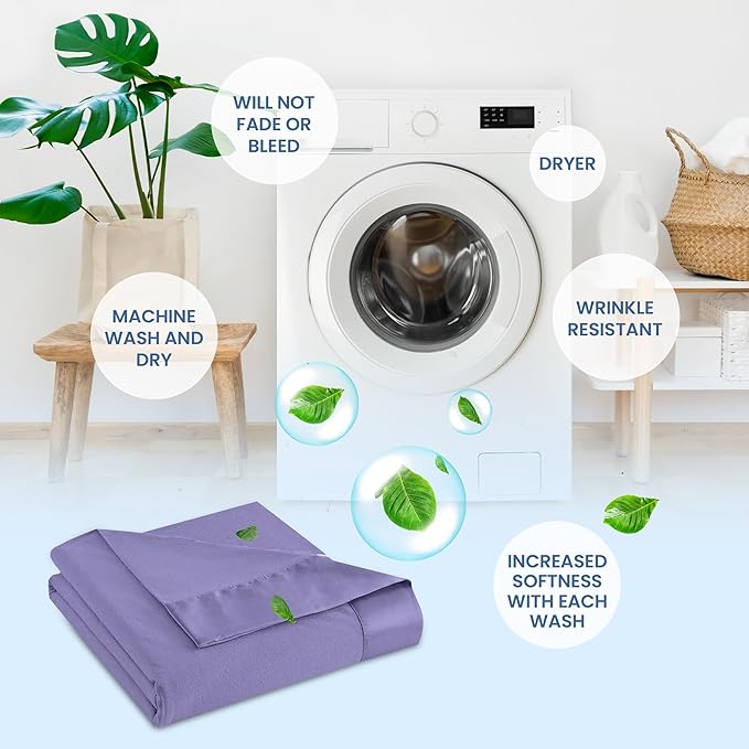 Thermee Micro Flannel Full/Queen Size Blankets, Lightweight All Seasons Cozy Blanket, Throw Blankets for Home and Living Room, Comfy & Soft Blanket for Couch, Machine Wash, No Pilling - Lilac