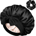 YANIBEST Silk Hair Bonnet for Sleeping, Double Layer Hair Bonnet with Elastic Tie Band for Curly Natural Hair Reduce frizz