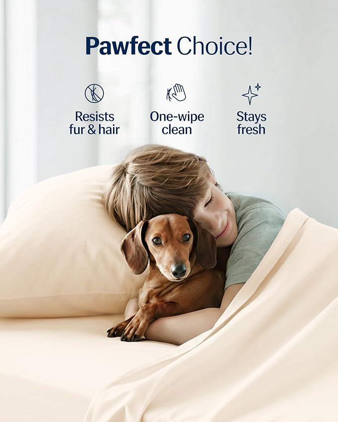 REST® Evercool®+ Starter Sheet Set, Queen, Ivory, Breathable Bed Sheets for Hot Sleeper and Night Sweats, with Pillowcases, with Ionic+ Self-Cleaning Silver Yarn for Sensitive Skin, 3PCS No Flat Sheet