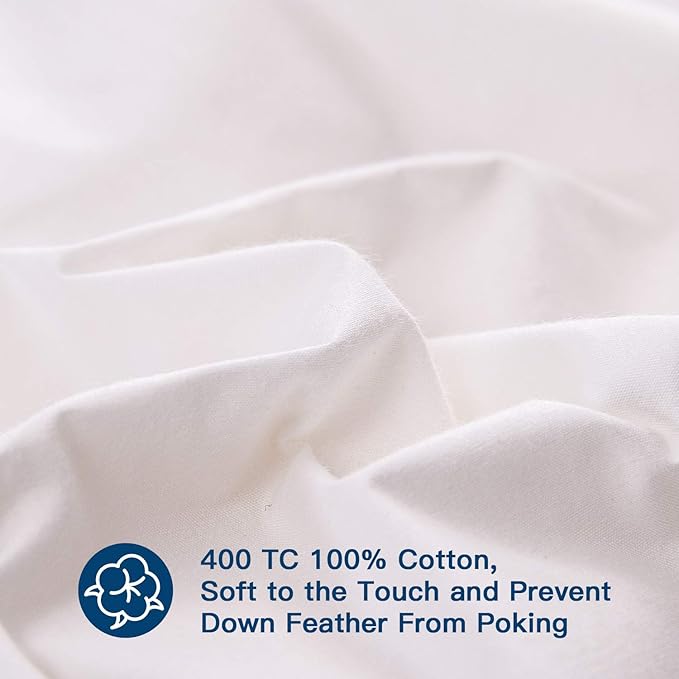 ELEMUSE Full Size Extra Thick Fusion Goose Down Feather Filled Mattress Topper, Plush Fluffy Double Layer Pillowtop Mattress Pad Cover, Soft Featherbed with 8-21 Inch Deep Pocket