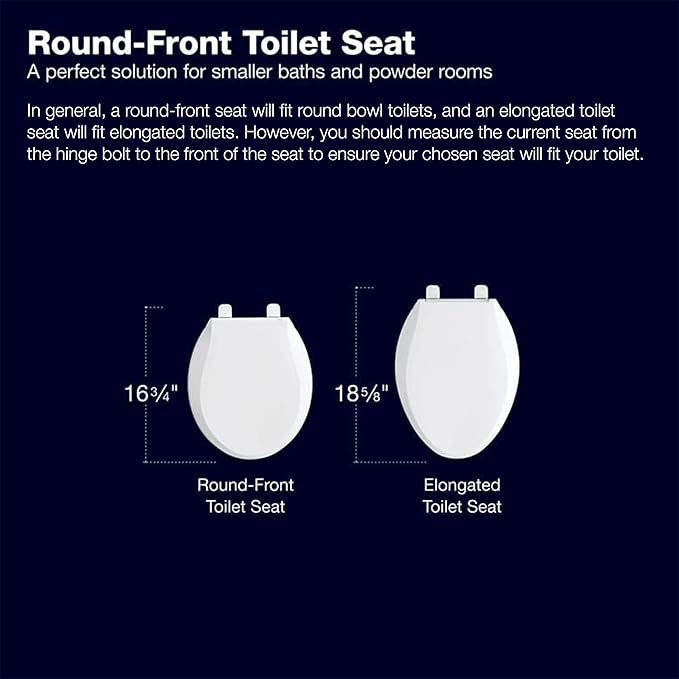 KOHLER K-4639-47 Cachet Round, Grip-Tight Bumpers, Quiet-Close, Quick-Attach Hardware, No Slam Toilet Seat, Almond