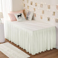RIMELA Dorm Bed Skirt Twin XL 42 Inch Drop, Easy to Install Extra Long Wrap Around Elastic Dust Ruffle, Ivory White Bedskirt Silky Fabric Machine Washable (Twin XL 80“L x 39”W & Twin 75“L x 39”W)