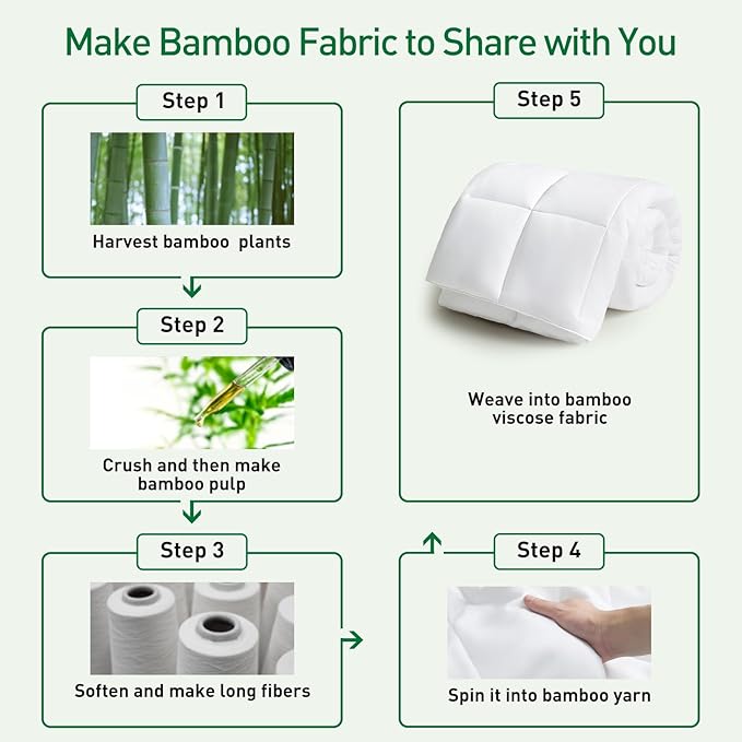 100% Viscose Bamboo Comforter, Soft Lightweight Cal King Size Summer Cooling Comforter, 8 Corner Tabs, Breathable for Hot Sleepers (White-Summer, 104x96)