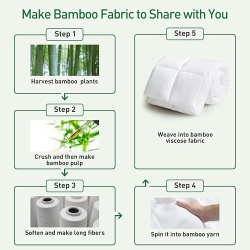 100% Viscose Bamboo Comforter, Soft Lightweight Cal King Size Summer Cooling Comforter, 8 Corner Tabs, Breathable for Hot Sleepers (White-Summer, 104x96)