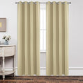 Joydeco Blackout Curtains 63 Inch Length 2 Panels Set, Thermal Insulated Long Curtains & Drapes 2 Burg, Room Darkening Grommet Drapes for Bedroom Living Room Windows (W42 x L63 Inch, Beige)