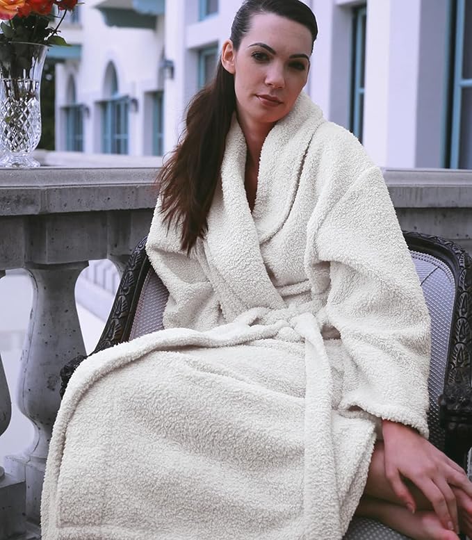 Plush Microfiber Fleece Robe | Super Soft & Warm | Lightweight | Full Length