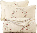 vctops 3-Piece Floral Embroidered Bedspread Coverlet Set 100% Cotton Reversible Patchwork 1 Quilt and 2 Pillow Shams Full/Queen, Flower