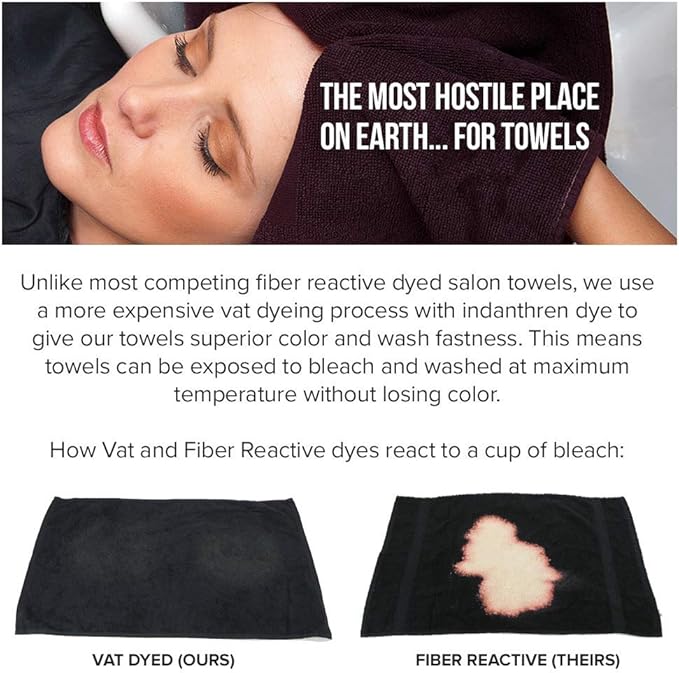 Arkwright Bleach Proof Salon Towels - Pack of 12 - Highly Absorbent, 100% Cotton, Quick Dry Spa Face Towel for Hair Stylist, Barber, Pedicure, and Esthetician, 16 x 28 in, Brown