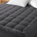 Bare Home Mattress Topper Cotton Top - Twin Extra Long - Plush Topper for Mattress - College Dorm Room Essentials - Cooling Breathable Air Flow - 8" to 21" Deep Pocket - Soft Bed Pad (Twin XL, Grey)