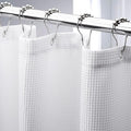 AmazerBath Waffle Shower Curtain - White, Heavy Duty Fabric, Hotel Quality for Bathroom, 72 x 65 Inches
