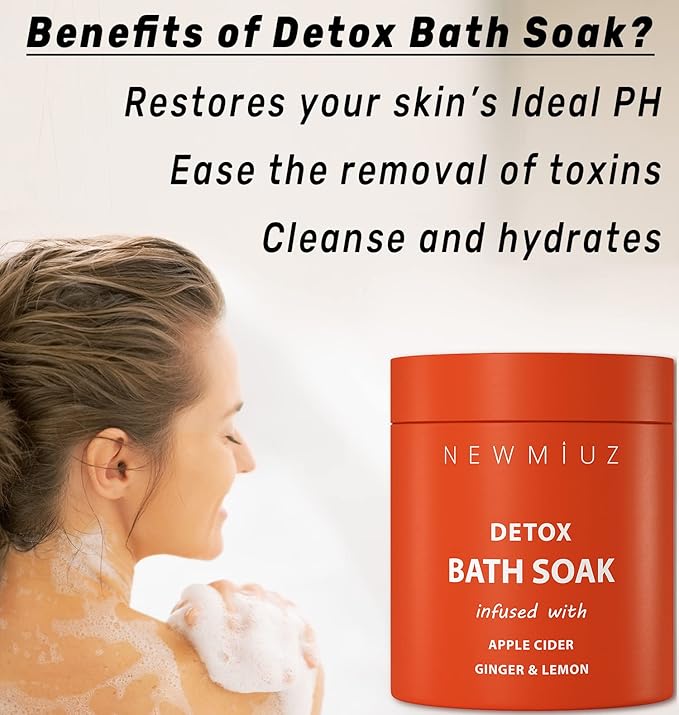 Luxury Bath Salts with Apple Cider Ginger Lemon Essential Oils for Healthy Skin Detox Foot Soak Body Care Muscle Recovery Aromatherapy Selfcare Gift