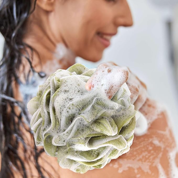 BTYMS Bath Sponges 60g/pc Shower Loofahs Mesh Pouf Shower Pouf Bath Scrunchies Shower Puffs for Body - Pack of 4