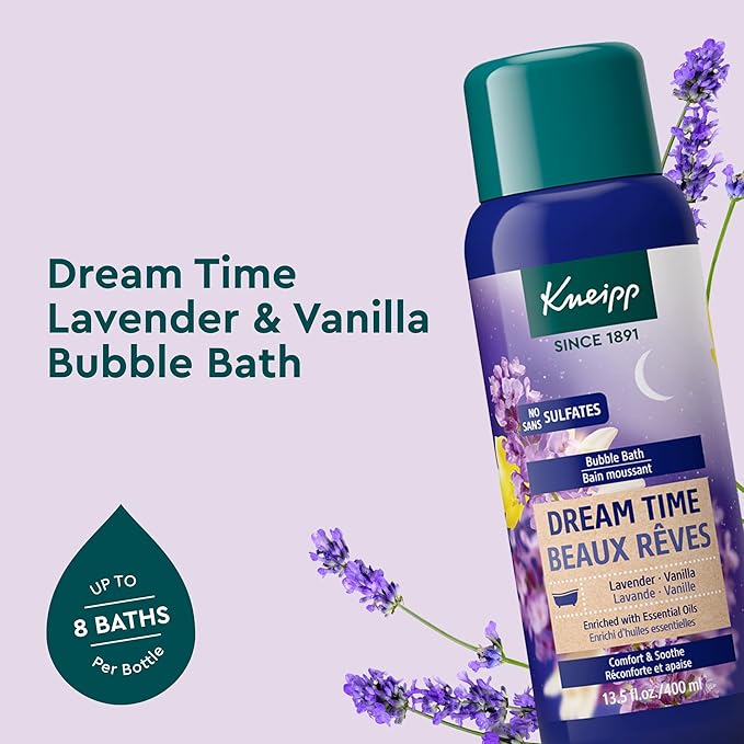 Kneipp Dream Time Lavender & Vanilla Aromatherapy Bubble Bath - Good for Unwinding Before Bed - Vegan - Sulfate Free - 13.5 fl oz - Up to Eight Baths