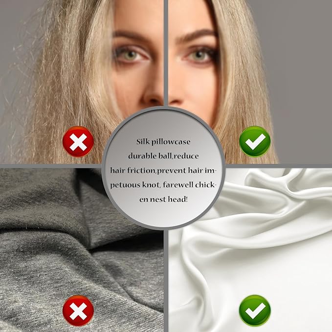 Silk Pillow Cases 2 Pack Soft Breathable and Sliky King Size Pillow Cases Set of 2,Natural Mulberry Satin Silk Pillowcase with Hidden Zipper for Hair and Skin (Ivory,20"X 36",2pcs)