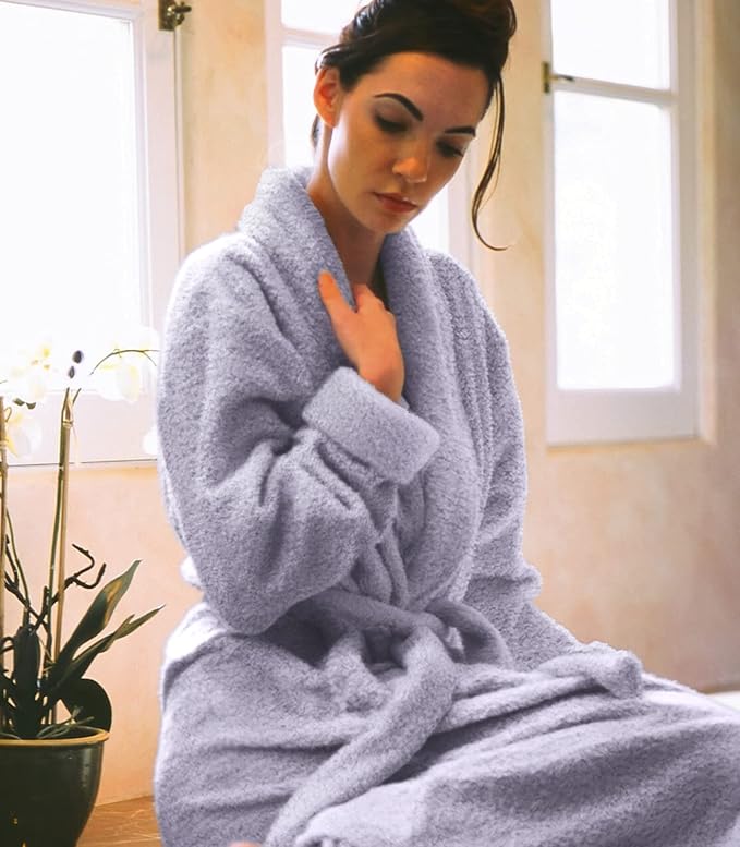 Plush Microfiber Fleece Robe | Super Soft & Warm | Lightweight | Full Length
