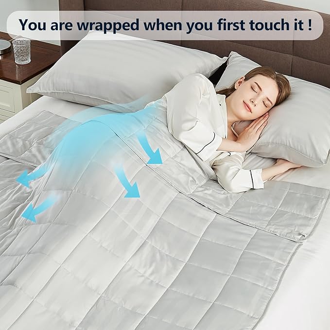 Weighted Blanket King Size (88"x104" 25lbs),Ultra Soft and Cozy Cooling Weighted Blanket King Size for Adult,Heavy Blanket with Machine Washable Soft Blanket, Light Grey