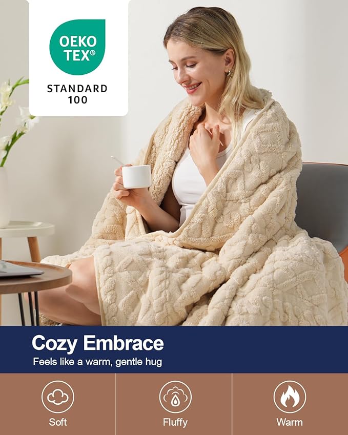 Super Fuzzy Soft Sherpa Fleece Weighted Blanket, 15 lbs Dual Sided Fluffy Heavy Weighted Blankets for Adults - No Bunching with Double Layers of Soft Inner Lining (60"x 80", 15 Pounds)