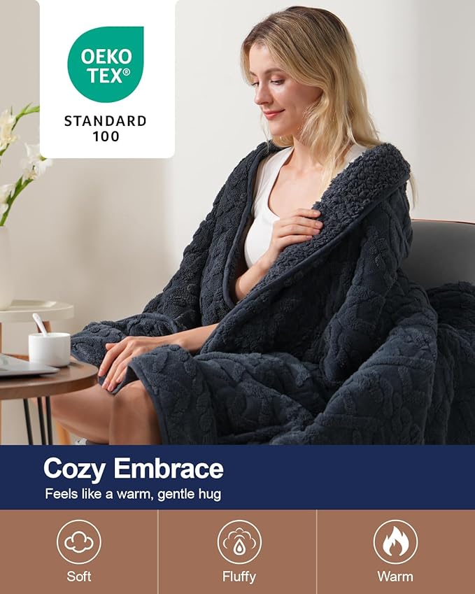 Super Fuzzy Soft Sherpa Fleece Weighted Blanket, 20 lbs Dual Sided Fluffy Heavy Weighted Blankets for Adults - No Bunching with Double Layers of Soft Inner Lining (60"x 80", 20 Pounds)