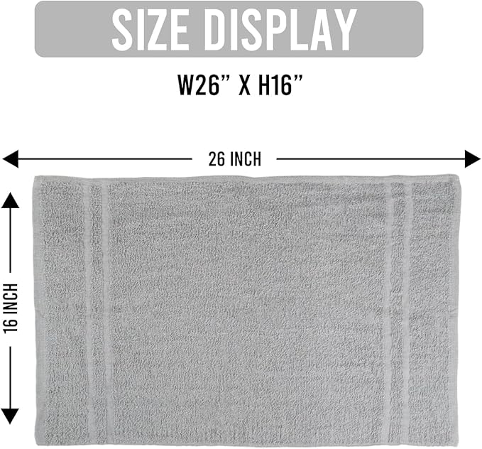Hand Towels (Pack of 24) Grey Economy Salon Towels - 100% Cotton Spa Towel – 16 x 27 Inches Highly Absorbable, Facial, Gym, Hair Towels Face Towels Bulk