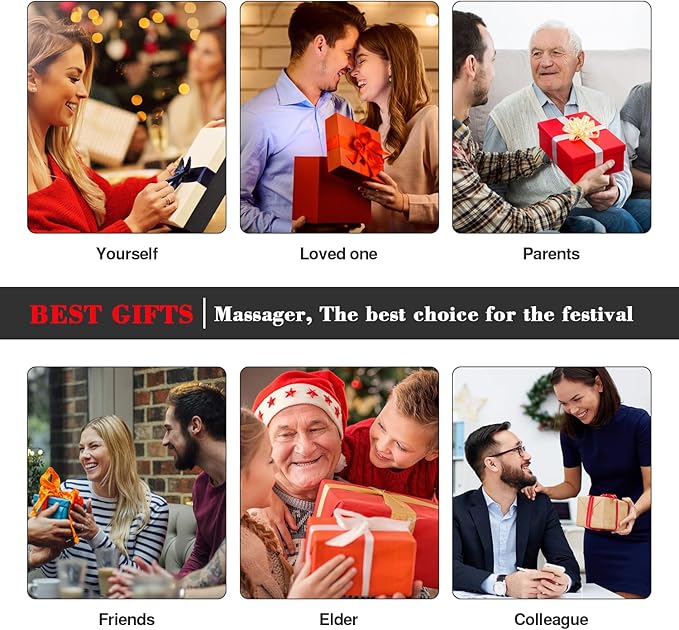 Shiatsu Neck and Back Massager with Heat, Electric Deep Tissue 4D Kneading Massage Pillow for Shoulder, Leg, Body Muscle Pain Relief - Best Gifts for Women Men Mom Dad