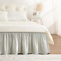 RIMELA Light Grey Bed Skirt Queen Size 15 Inch Drop, Wrap Around Elastic Bedskirt, Dust Ruffle for Adjustable Bed Base Machine Washable Easy to Install Bed Skirts