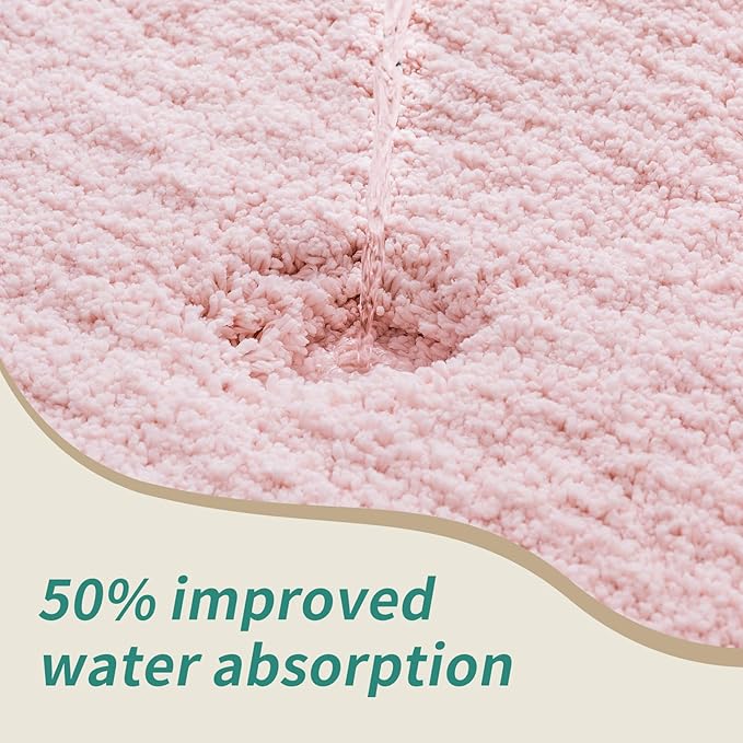 Bathroom Runner Rug 24x70 Pink Non Slip Fluffy Long Bath Mat for Bathroom Floor Washable Plush Luxury Bath Rug for Tub Absorbent Shower Sink Mat Bedside Rug