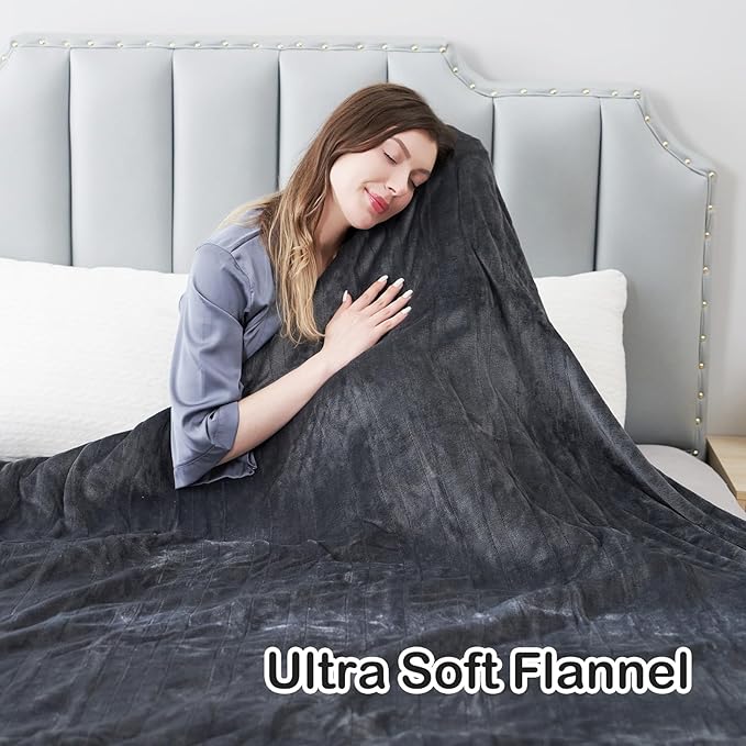 Electric Heated Blanket Full Size 72"x84", Cozy Soft microplush Large Oversized, 6 Heating Levels & 1-10 Hours Auto Off Machine Washable, Dark Gray