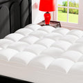 Topllen Full Mattress Topper for Back Pain Relief, Extra Thick Pillow Top Plush Mattress Pad with Deep Pocket, Soft Pillowtop Full Size Bed Toppers Filled Fluffy Down Alternative, White