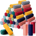 Kinlop Fleece Blanket Bulk 60 x 50 Inch Soft Lightweight Fleece Cozy Blanket Warm Throw Plush Pet Throw for Bed Couch Sofa Home Office Wedding Gifts Travel Camping(Classic Colo,80 Packs)
