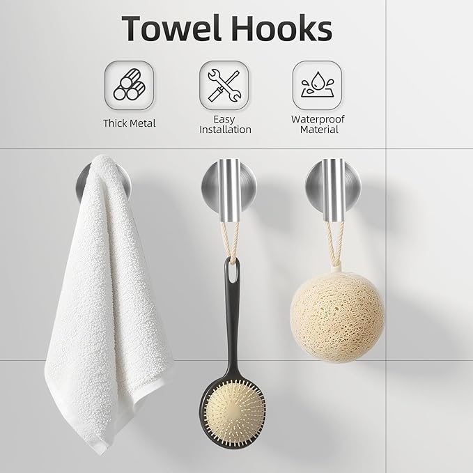 Brushed Nickel Bathroom Hardware Accessories Set, Bathroom Towel Holder Set 10 Pieces, SUS304 Stainless Steel Towel Bar Set Wall Mounted-19 InchTowel Bars, Paper Towel Holder, Towel Hook, Towel Ring