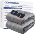 Westinghouse Electric Blanket Queen Size, Super Cozy Soft Flannel 84"" x 90"" Heated Blanket with 10 Fast Heating Levels & 1-12 Auto-Off, Machine Washable, ETL&FCC Certification, Light Grey