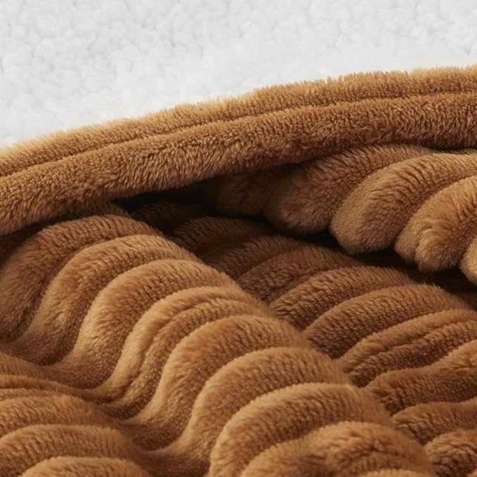 Westinghouse Heated Throw Blanket, Soft Flannel Sherpa Electric Throw with 6 Heating Levels & 2-10 Hours Auto Shut Off, Fast Heating & ETL Certification, Machine Washable, 50x60 Inch, Brown