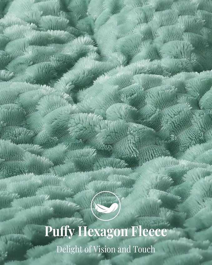 Topblan Sherpa Weighted Blanket for Adluts, Soft Cozy Jacquard Fleece Weighted Blankets Twin Size 12lbs, Thick Heavy Blanket for Sleeping, 48 x 72 inches, Sage Green