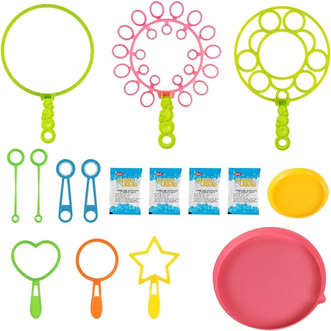 Bubble Wands kit Party Favors for Kids Bulk Toys Party Supplies Christmas Birthday Wedding Bath Time Gifts for Boys Girls (Various)