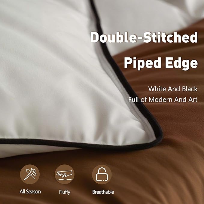 Fluffy Goose Feather Down Fiber Comforter King, Luxury Cozy Hotel Quilted Duvet Insert, All Season Aesthetic Comfortable Bedding Duvet with Cotton Blend Shell 106x90Inch