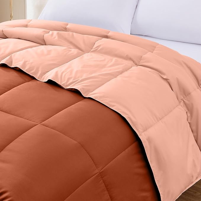 Modern Threads Down Alternative Reversible Comforter Rust/Clay Twin