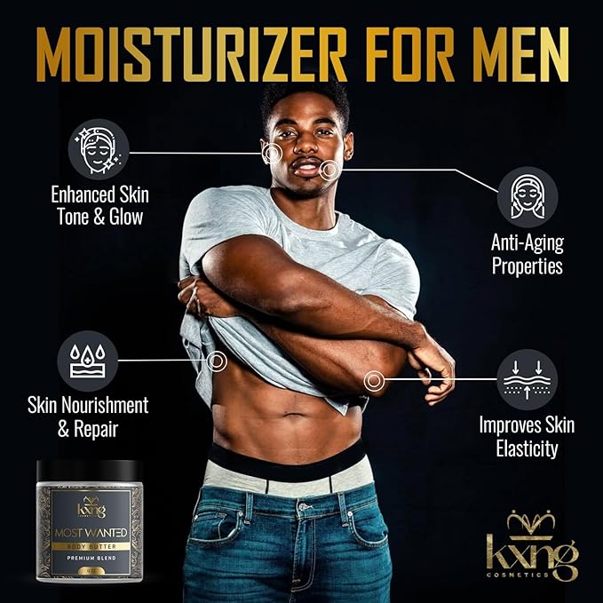 KXNG Cosmetics, Body Butter, Organic Skin Care for Men and Women, Body Moisturizer Lotions and Creams, Raw Shea Butter, Cocoa Butter, Mango, Coconut Oil, Hand, Foot, All Skin Types (Most Wanted)