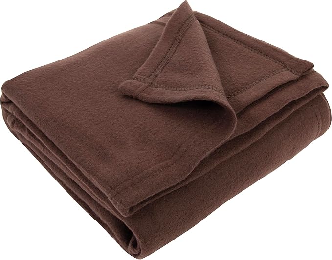 (24 Pack) Bulk Fleece 50x60 Throw Blankets for Wedding Favors, Homeless Women, Men, Homes, Bed, Sofa, Couch, Office, Pet Blankets, Travel | Soft Warm Lightweight Throw Blankets in Bulk (Brown)