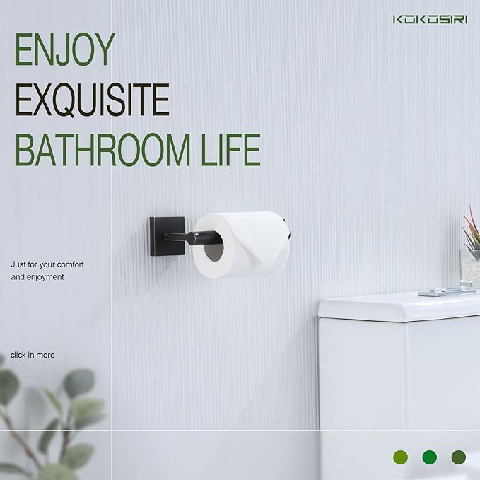 KOKOSIRI Toilet Paper Holder Oil Rubbed Bronze for Bathroom Kitchen Roll Holder Hold Mega Rolls Stainless Steel, 2 Pack, B2005ORB-2P