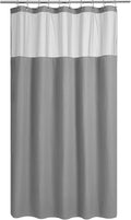 N&Y HOME 60 Inch Waffle Weave Shower Curtain with Snap-in Fabric Liner & 12 Metal Hooks Set - 60" x 72" Shower Stall Size, Hotel Style & Mesh Top Window, Machine Washable - Gray, 60x72