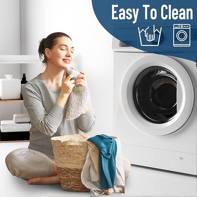 OLANLY Soft Microfiber Bathroom Toilet Lid Cover, Machine Washable Covers, 17.5x15, Stays in Place Rubber Backing, Fits Most Round, Elongated and Oblong Lids, Accessories Decor, Coffee