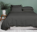 King Duvet Cover 1000 Thread Count 100% Egyptian Cotton Sateen Weave Soft Elephant Grey Quilt Cover 3 PC Bedding Set - Comforter Cover & 2 Pillow Shams with Zipper Closure