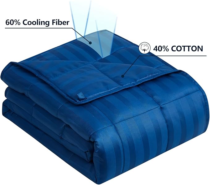 Weighted Blanket Twin Size (48"x72" 20lbs),Ultra Soft and Cozy Cooling Weighted Blanket Twin Size for Adult,Heavy Blanket with Machine Washable Soft Blanket, Navy Blue