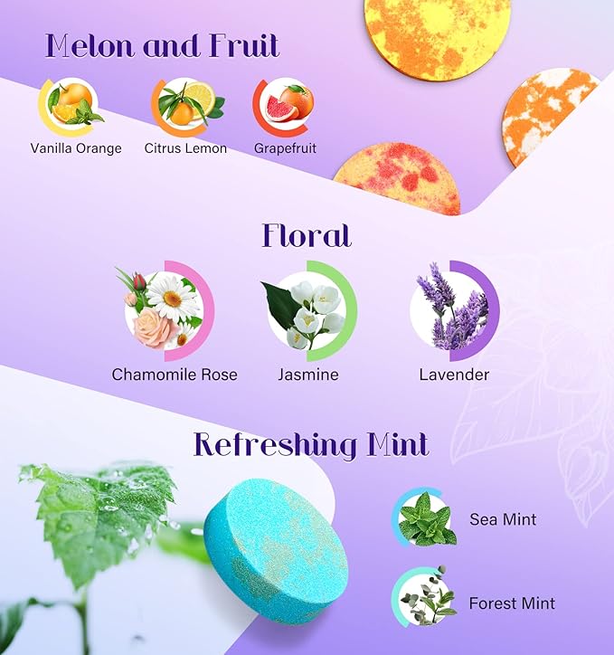 POPCHOSE Christmas Gifts for Women - Shower Steamers Aromatherapy 8 Pack with Gift Box, Self Care Spa Gifts for Mom, Men, Dad, and Teens - Relaxing Stocking Stuffers for Thanksgiving, Birthday