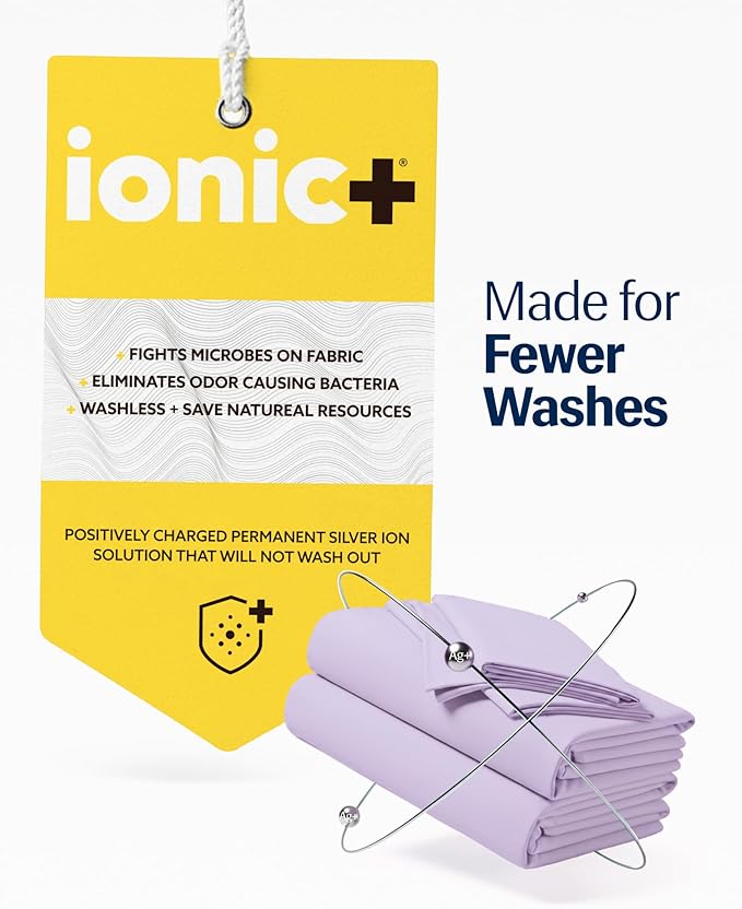 REST® Evercool®+ Starter Sheet Set, Queen, Lavender, Breathable Bed Sheets for Hot Sleeper and Night Sweats, with Pillowcases, Ionic+ Self-Cleaning Silver Yarn for Sensitive Skin, 3PCS No Flat Sheet