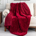 Uttermara Sherpa Fleece Weighted Blanket 15 lbs for Adult, Unicolor Ultra-Soft Fleece and Sherpa, Dual Sided Cozy Plush Blanket for Sofa Bed, 48 x 72 inches, Red