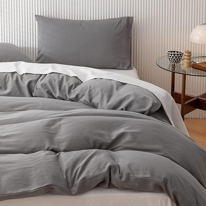 1000 Thread Count Oversized King Duvet Cover 100% Egyptian Cotton True Luxury Hotel Quality Quilt Cover - Ultra Soft Breathable 1 Pieces Comforter Cover with Zipper Closure (Light Grey)