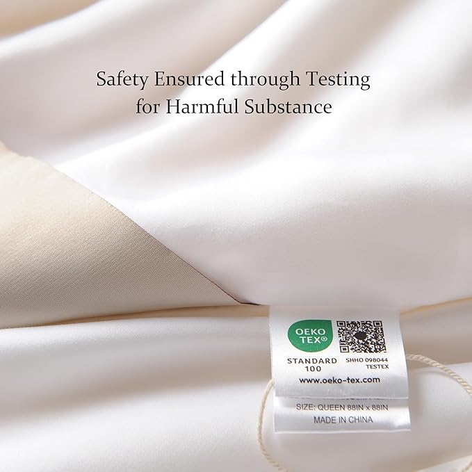 CUDDLE DREAMS Silk Filled Comforter for All Season, Detachable Tencel Duvet Cover for Easy Care, Naturally Breathable (White, Twin)