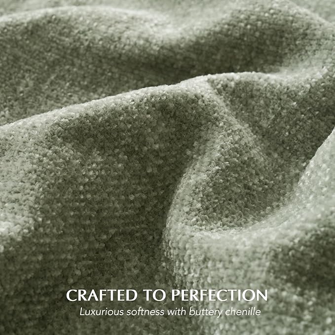 EVERGRACE Soft Chenille Throw Blanket for Couch, Cozy Plush Fuzzy Decorative Chenille Knit Throw Blanket with Tassels, Lightweight Blanket and Throws for Bed Sofa Gift Home Decor, Sage Green 60"x80"