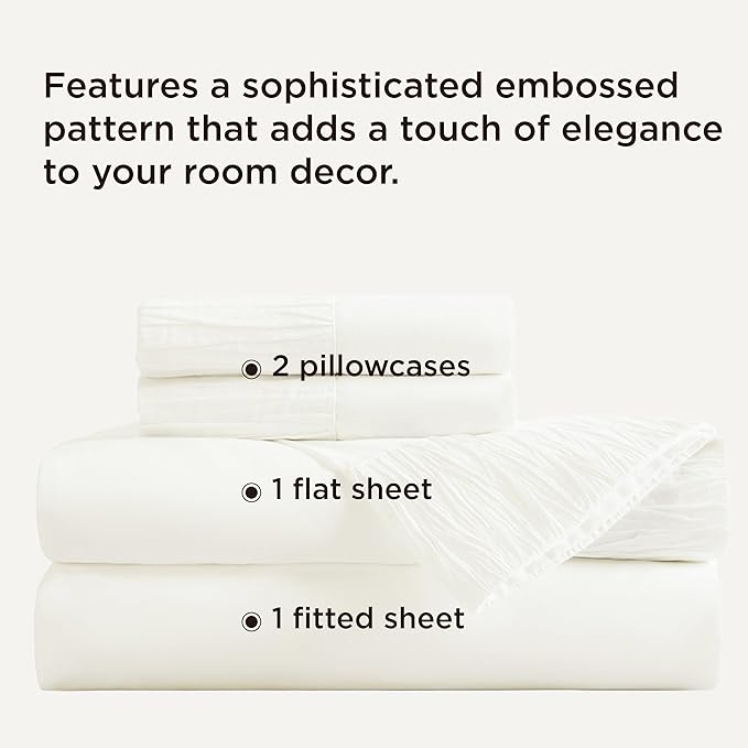 Bedsure California King Sheet Sets - 4 Pieces Soft Cal King Sheets - Breathable & Cooling - Hotel Luxury - Easy Care Polyester Microfiber Bedding for Women, Men, Ivory